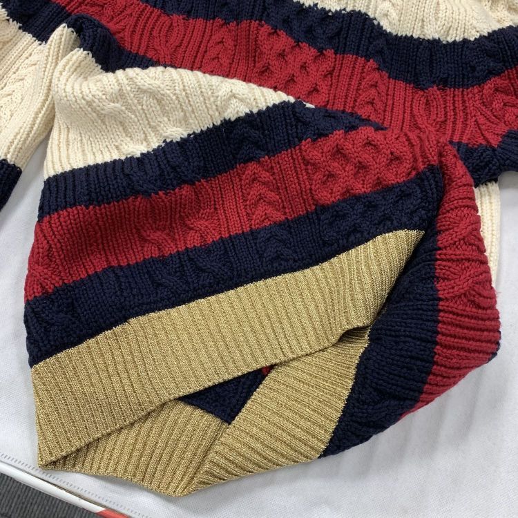 Gucci Gucci Striped Cable Knit Pearl Button Sweater Size L Size L / US 10 / IT 46 - 8 Thumbnail