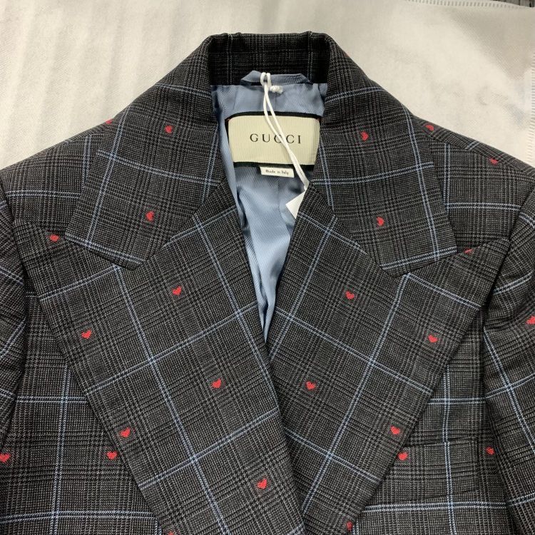 Gucci Gucci Gray Heart Plaid Blazer Size IT 42 Size M / US 6-8 / IT 42-44 - 10 Thumbnail