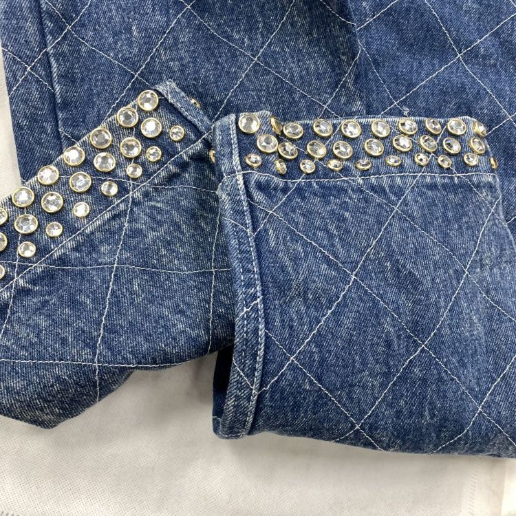 Gucci Gucci Crystal Quilted Jeans Size 26 Size 26" / US 2 / IT 38 - 8 Thumbnail