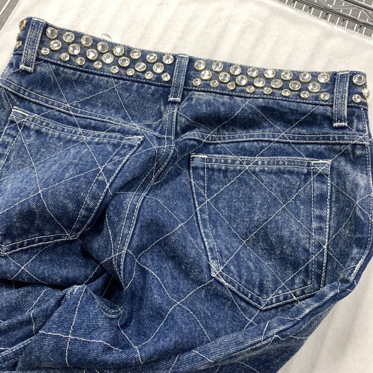 Gucci Gucci Crystal Quilted Jeans Size 26 Size 26" / US 2 / IT 38 - 11 Thumbnail