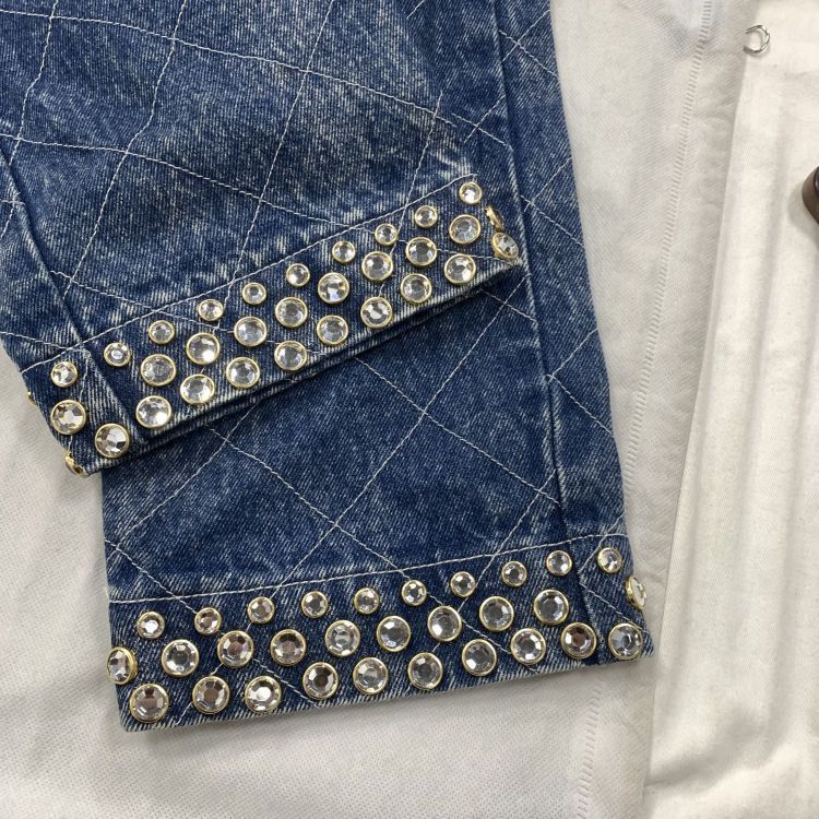 Gucci Gucci Crystal Quilted Jeans Size 26 Size 26" / US 2 / IT 38 - 6 Thumbnail