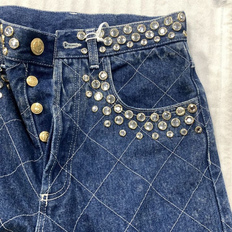 Gucci Gucci Crystal Quilted Jeans Size 26 Size 26" / US 2 / IT 38 - 10 Thumbnail