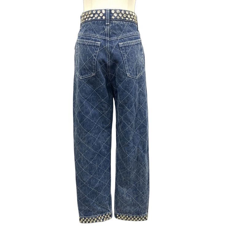 Gucci Gucci Crystal Quilted Jeans Size 26 Size 26" / US 2 / IT 38 - 2 Thumbnail