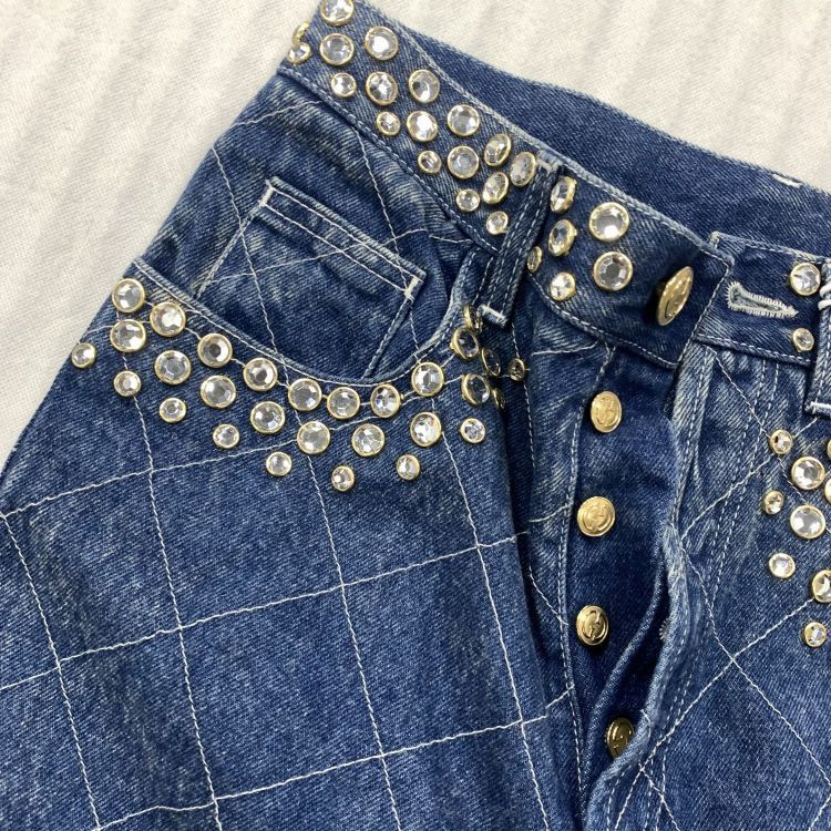 Gucci Gucci Crystal Quilted Jeans Size 26 Size 26" / US 2 / IT 38 - 9 Thumbnail