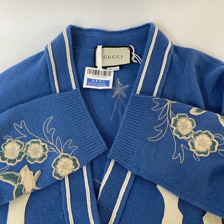 Gucci Gucci Embroidered Wool Cardigan Size M Size US M / EU 48-50 / 2 - 9 Thumbnail