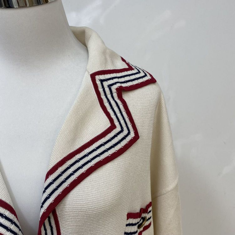 Gucci Gucci Red Trim Striped Cardigan Size XS Size XS / US 0-2 / IT 36-38 - 7 Thumbnail