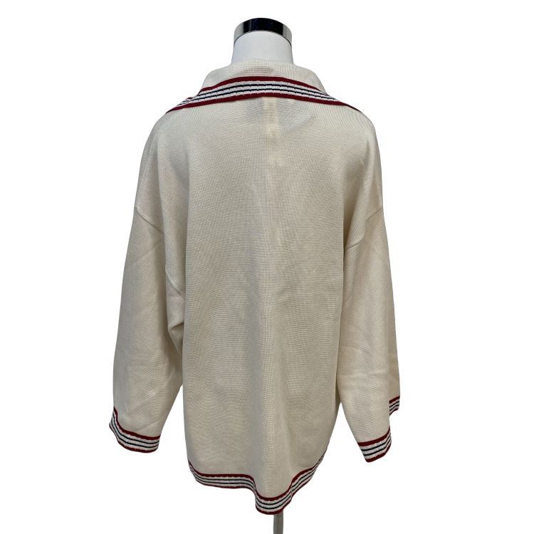 Gucci Gucci Red Trim Striped Cardigan Size XS Size XS / US 0-2 / IT 36-38 - 2 Thumbnail