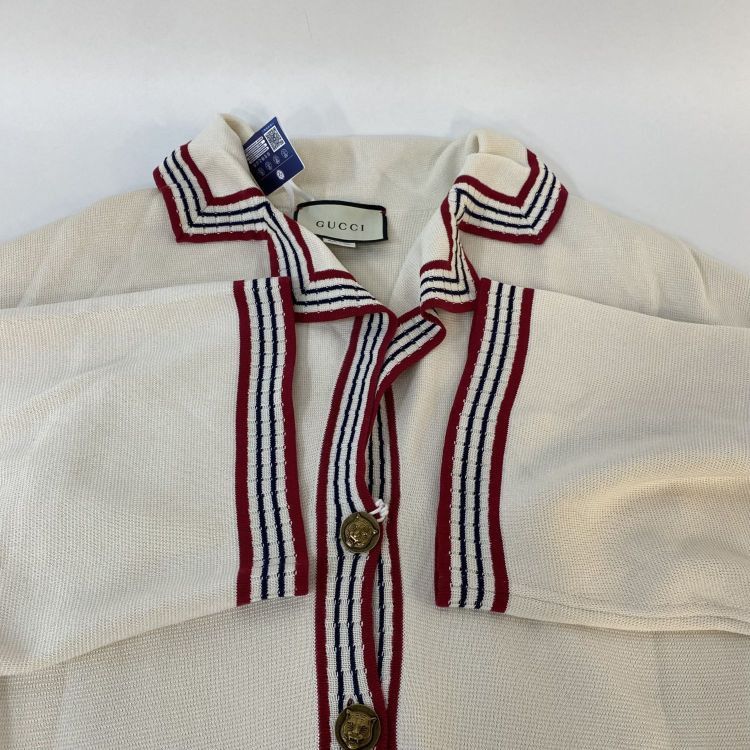 Gucci Gucci Red Trim Striped Cardigan Size XS Size XS / US 0-2 / IT 36-38 - 11 Thumbnail