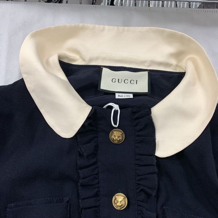 Gucci Gucci Ruffle Button-Up Dress Size 42 Size M / US 6-8 / IT 42-44 - 10 Thumbnail