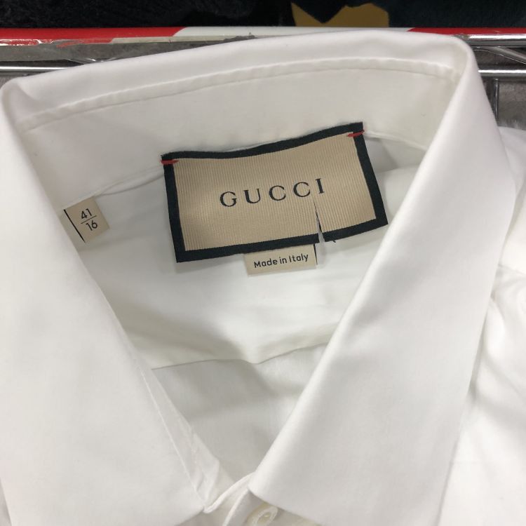 Gucci Gucci White Cotton Button Up Shirt Size L Size US L / EU 52-54 / 3 - 10 Thumbnail