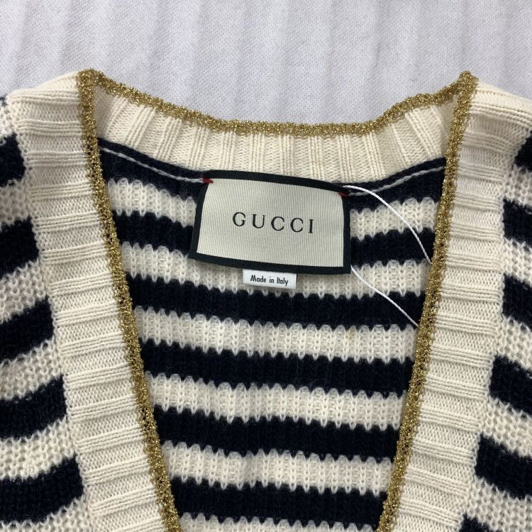 Gucci Gucci Striped Pearl Button Cardigan Size M Size M / US 6-8 / IT 42-44 - 9 Thumbnail