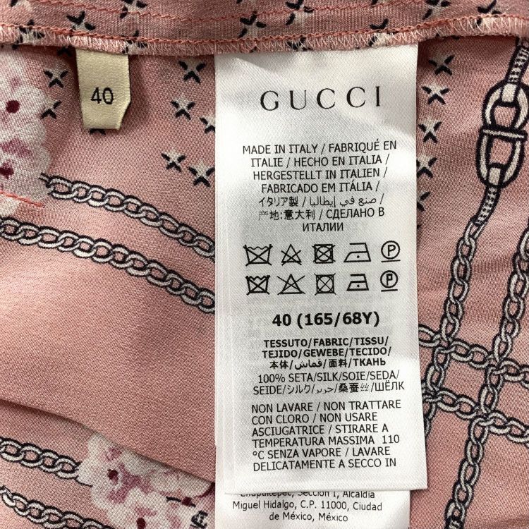 Gucci Gucci Pink Floral Chain Midi Skirt Size 40 Size 27" / US 4 / IT 40 - 4 Thumbnail