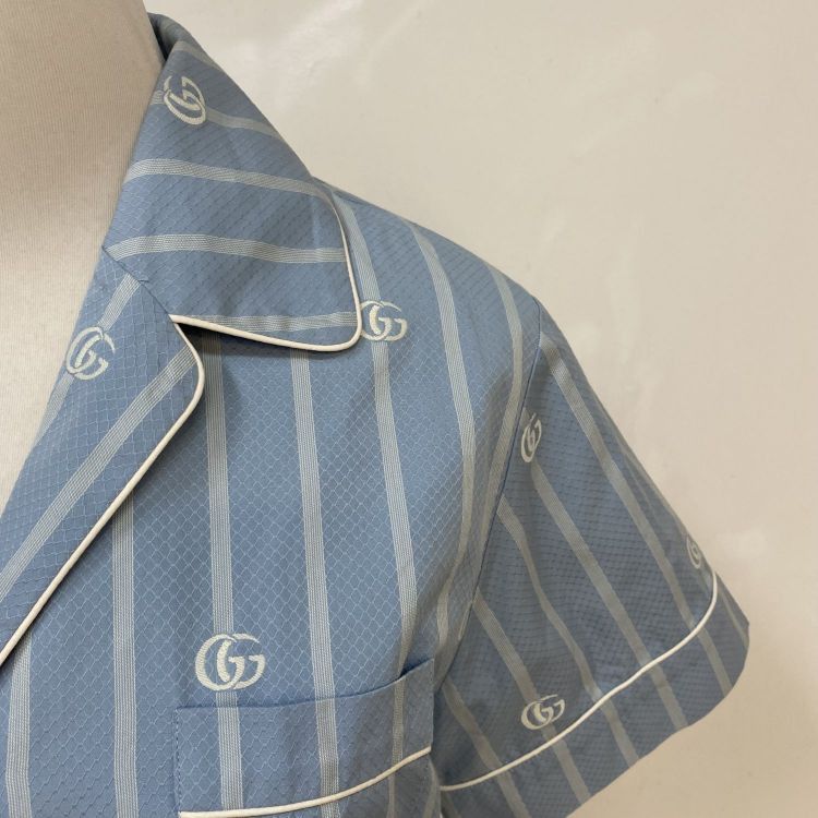 Gucci Gucci Blue Striped GG Logo Button Up Shirt Size 38 Size XS / US 0-2 / IT 36-38 - 7 Thumbnail