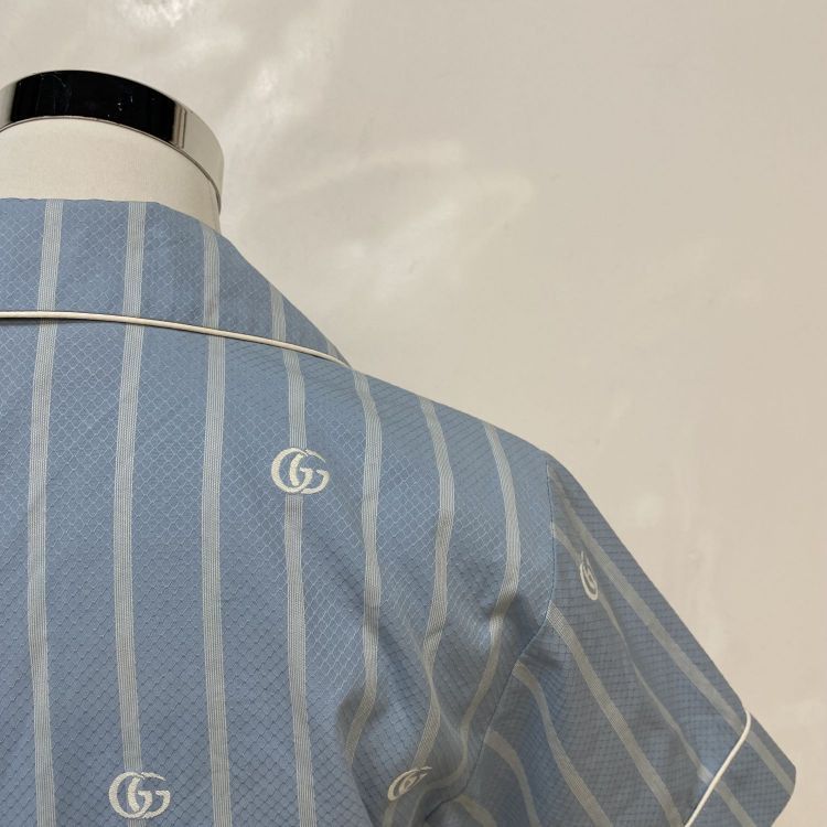Gucci Gucci Blue Striped GG Logo Button Up Shirt Size 38 Size XS / US 0-2 / IT 36-38 - 9 Thumbnail