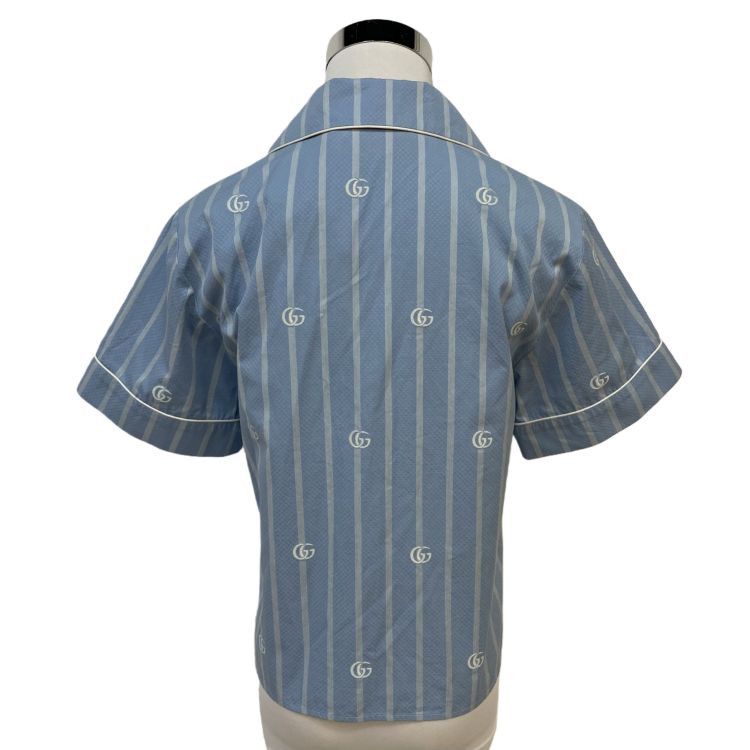 Gucci Gucci Blue Striped GG Logo Button Up Shirt Size 38 Size XS / US 0-2 / IT 36-38 - 2 Thumbnail
