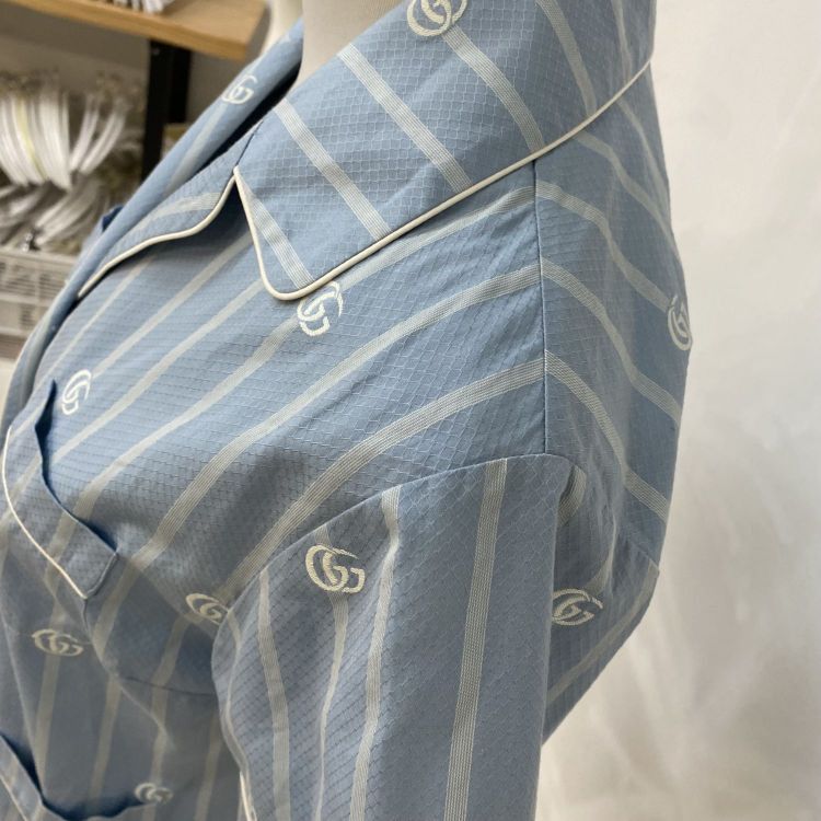 Gucci Gucci Blue Striped GG Logo Button Up Shirt Size 38 Size XS / US 0-2 / IT 36-38 - 8 Thumbnail