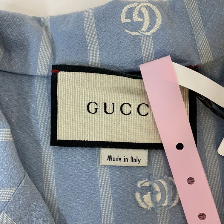 Gucci Gucci Blue Striped GG Logo Button Up Shirt Size 38 Size XS / US 0-2 / IT 36-38 - 3 Thumbnail