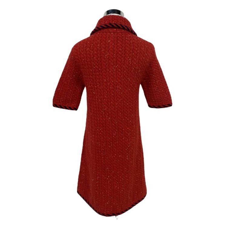 Gucci Gucci Red Textured Knit Mini Dress Size XS Size XS / US 0-2 / IT 36-38 - 2 Thumbnail
