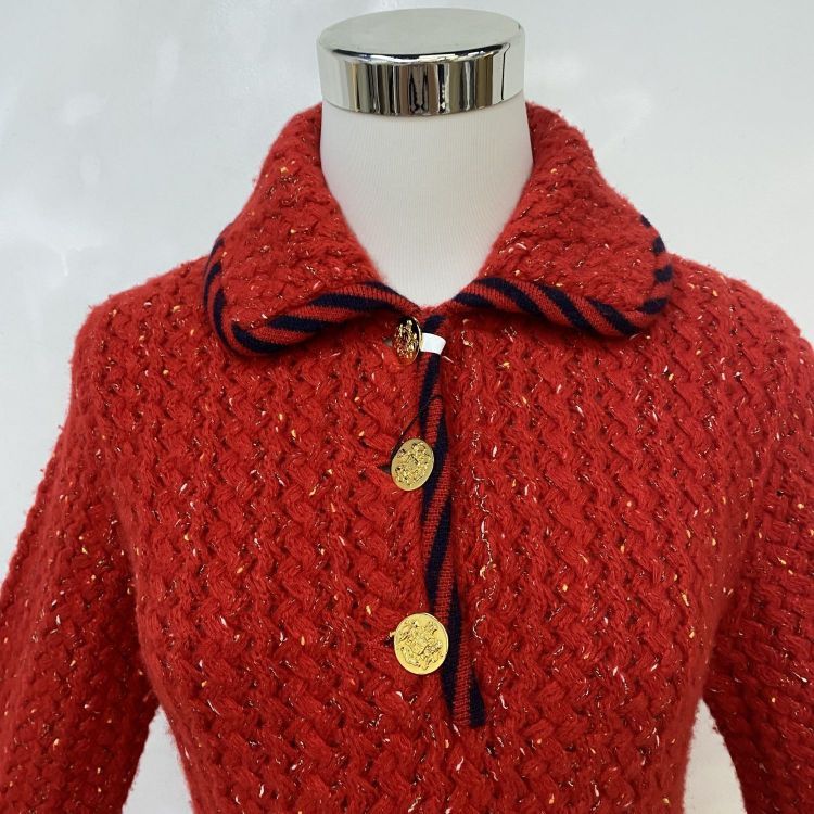 Gucci Gucci Red Textured Knit Mini Dress Size XS Size XS / US 0-2 / IT 36-38 - 7 Thumbnail