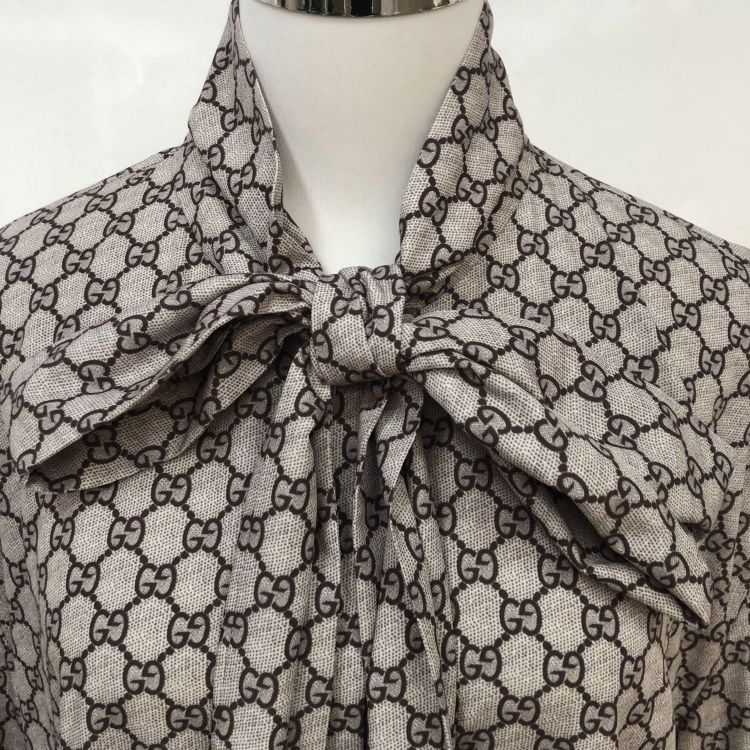 Gucci Gucci GG Logo Tie-Neck Dress Size 38 Size XS / US 0-2 / IT 36-38 - 5 Thumbnail