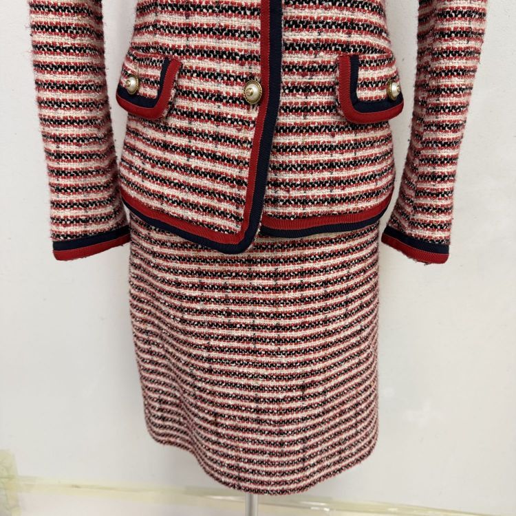 Gucci Gucci Striped Tweed Jacket Skirt Set Size 36 Size XS / US 0-2 / IT 36-38 - 14 Thumbnail
