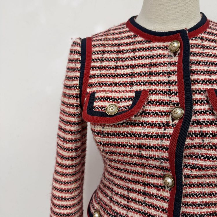 Gucci Gucci Striped Tweed Jacket Skirt Set Size 36 Size XS / US 0-2 / IT 36-38 - 12 Thumbnail