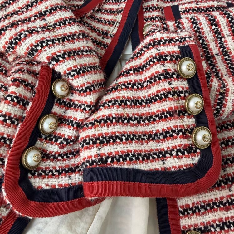 Gucci Gucci Striped Tweed Jacket Skirt Set Size 36 Size XS / US 0-2 / IT 36-38 - 16 Thumbnail
