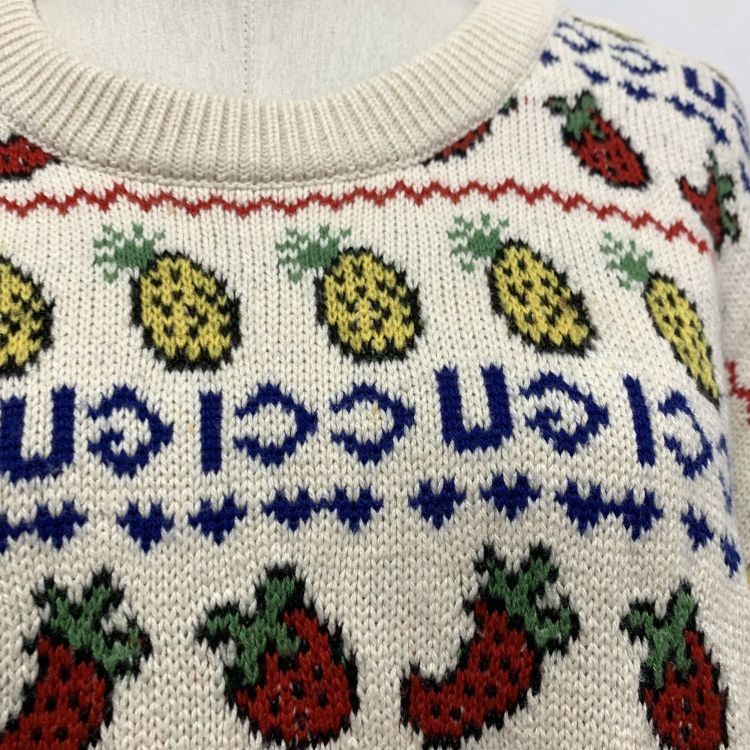 Gucci Gucci Fruit Pattern Knit Sweater Size L Size US L / EU 52-54 / 3 - 6 Thumbnail