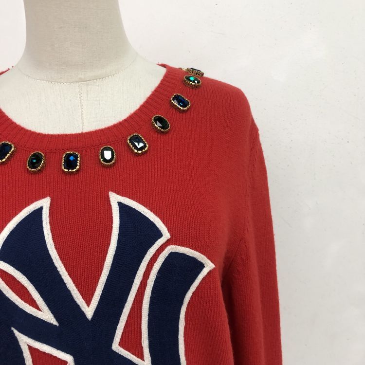 Gucci Gucci x New York Yankees Logo Jewel Knit Sweater Size S Size US S / EU 44-46 / 1 - 9 Thumbnail