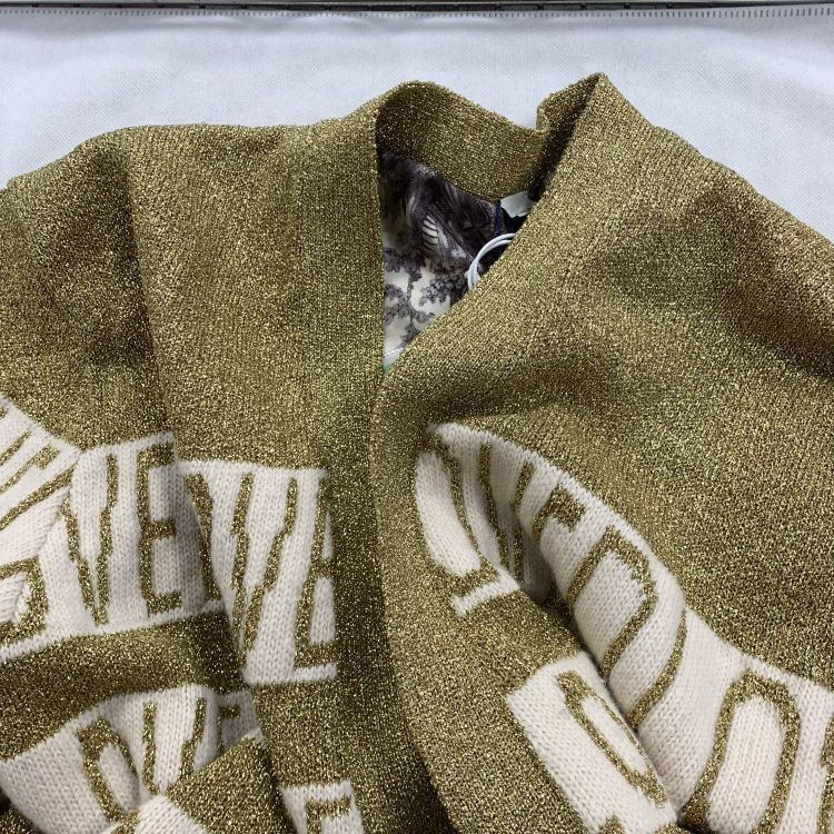 Gucci Gucci Loved Metallic Gold Knit Cardigan Size L Size US L / EU 52-54 / 3 - 7 Thumbnail