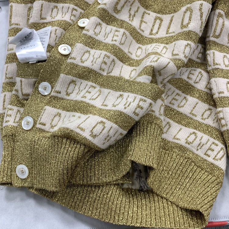 Gucci Gucci Loved Metallic Gold Knit Cardigan Size L Size US L / EU 52-54 / 3 - 5 Thumbnail