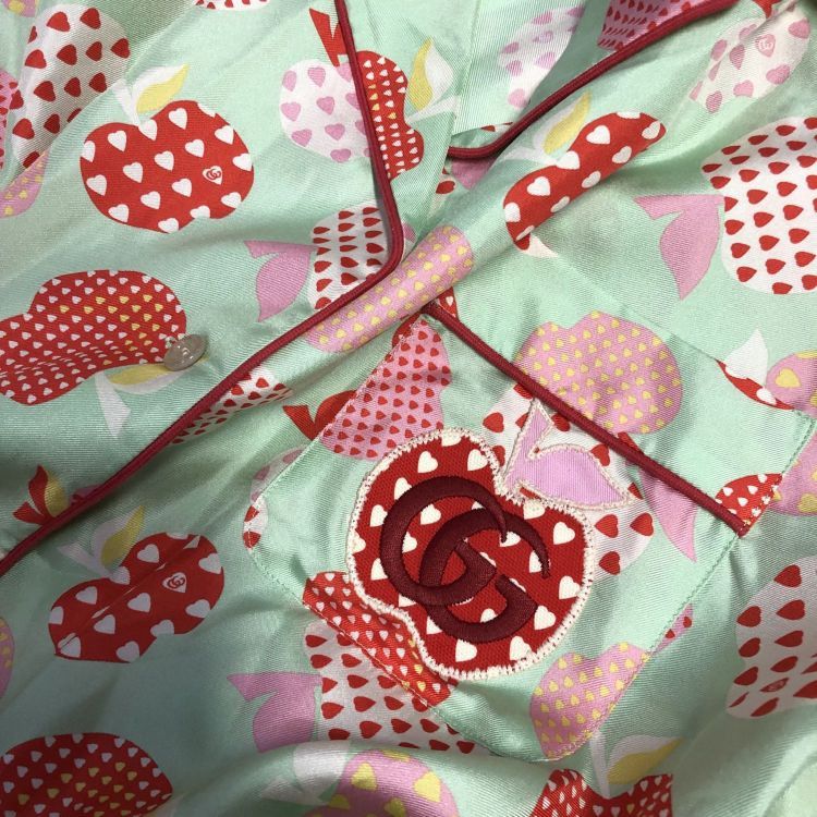 Gucci Gucci Apple Print Silk Pajama Shirt IT 44 Size M / US 6-8 / IT 42-44 - 7 Thumbnail