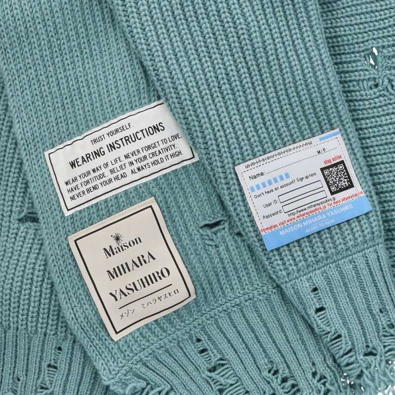 Maison MIHARA YASUHIRO MIHARAYASUHIRO Scarf Blue Size FREE Size ONE SIZE - 3 Thumbnail