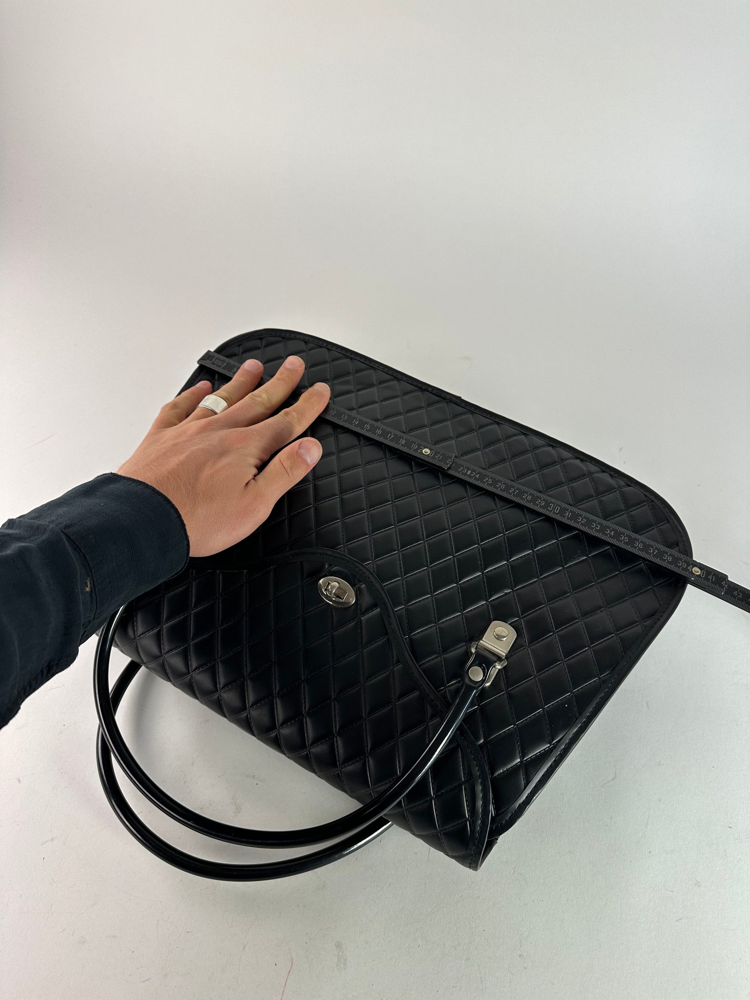 Comme des Garcons Vintage Comme des Garçons Patent Quilted Top-Handle Bag Blac Size ONE SIZE - 8 Thumbnail