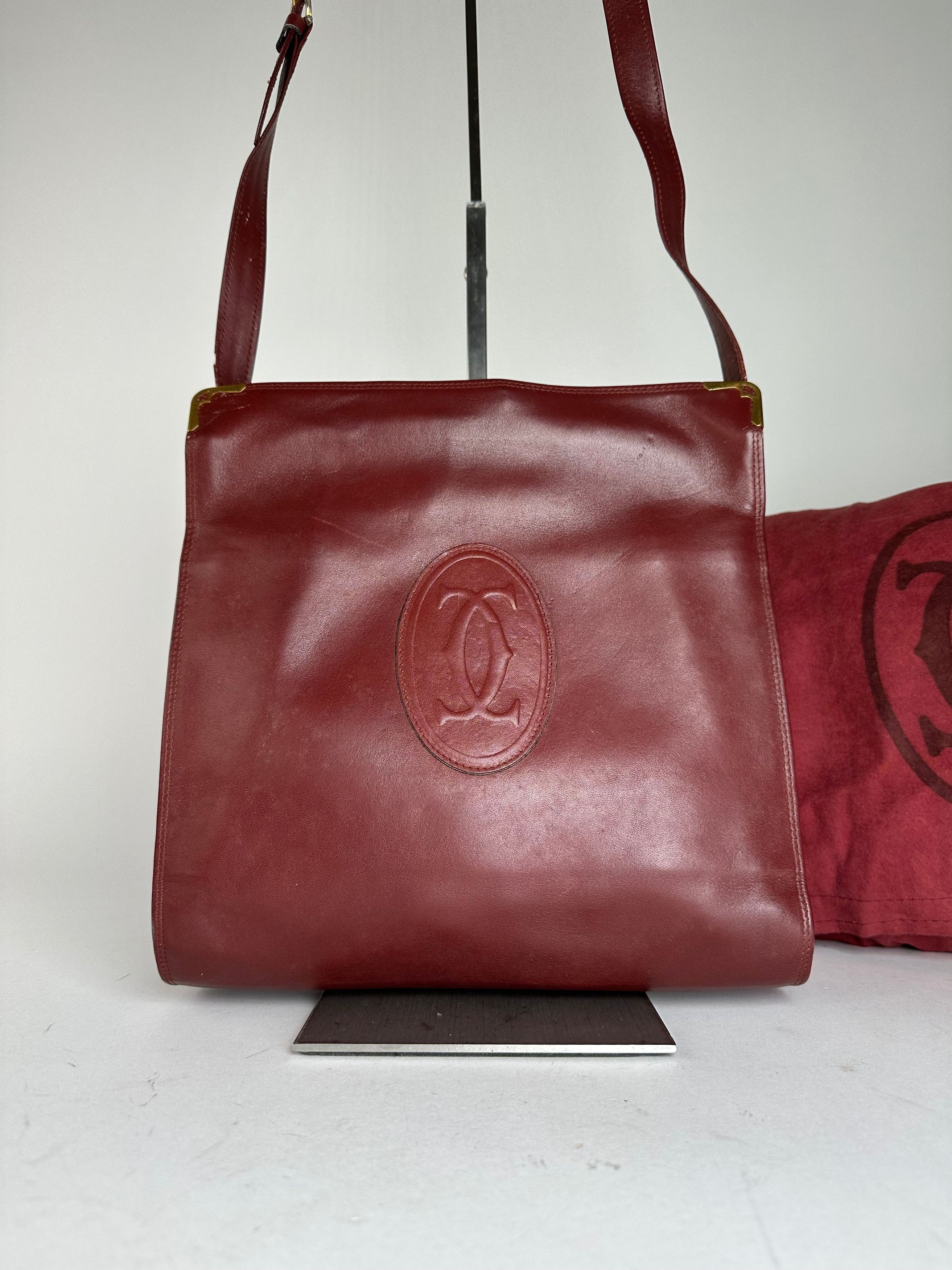 Cartier Vintage Must de Shoulder Bag Leather Bordeaux Size ONE SIZE - 10 Thumbnail
