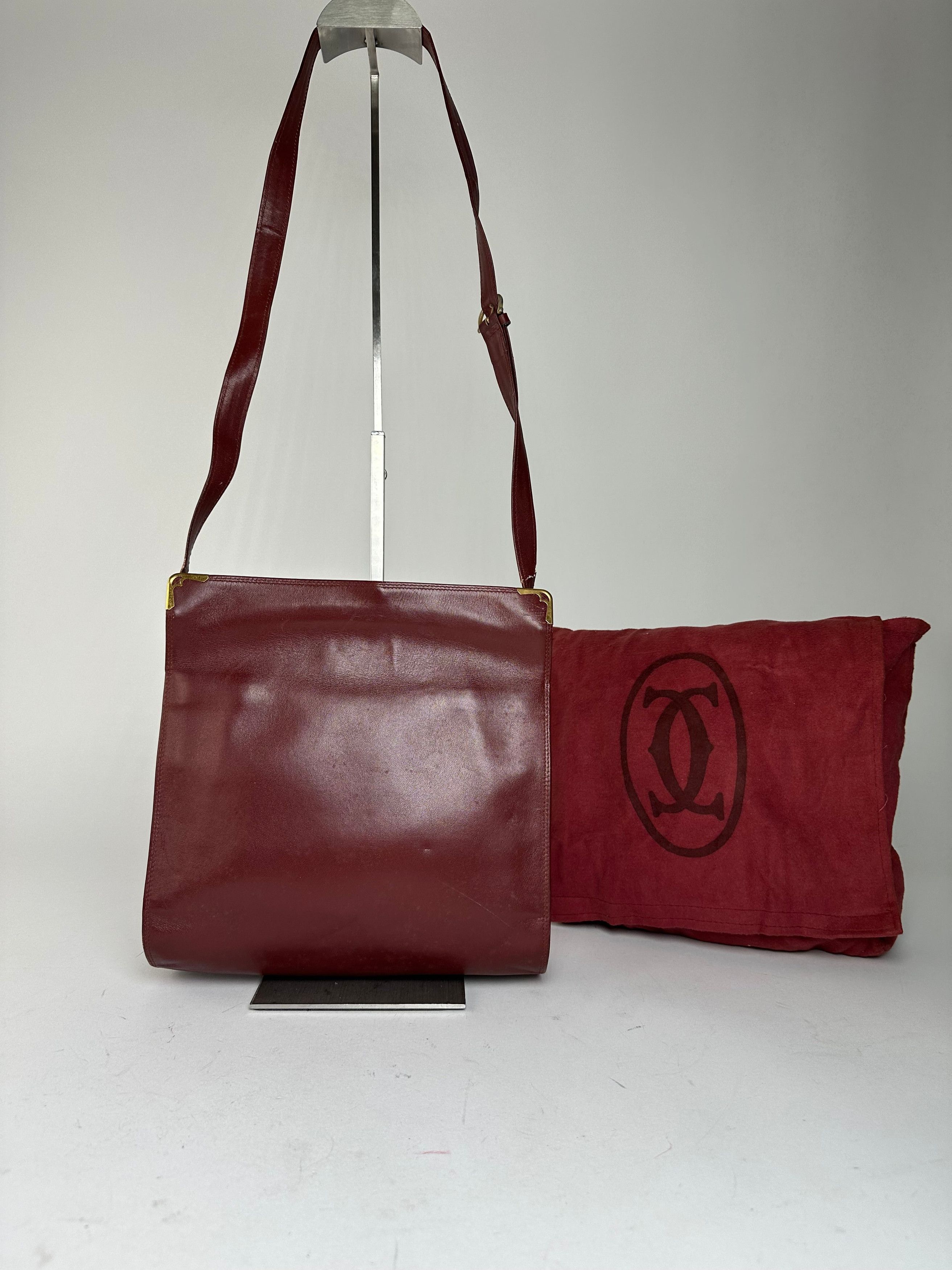 Cartier Vintage Must de Shoulder Bag Leather Bordeaux Size ONE SIZE - 2 Thumbnail