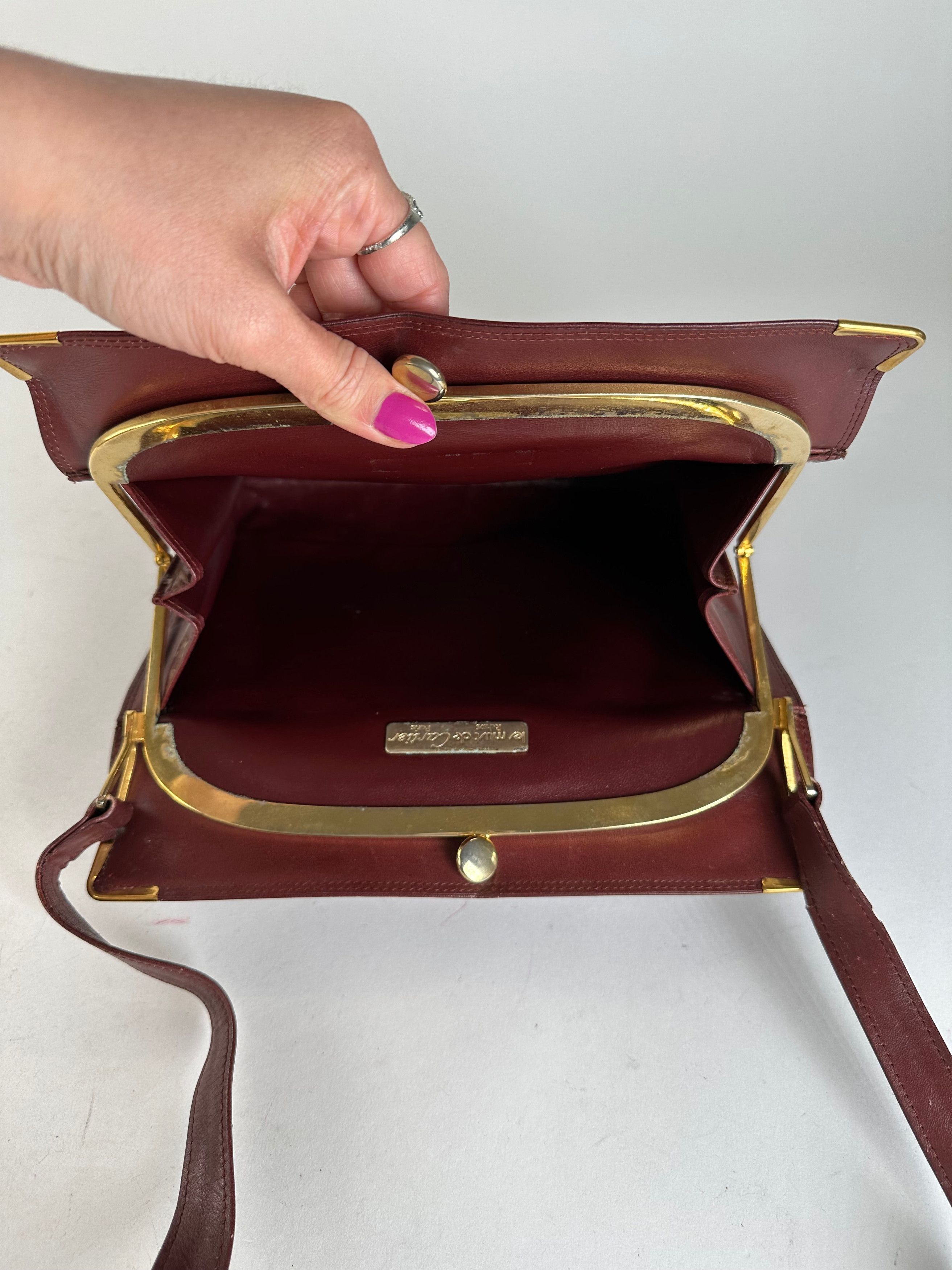 Cartier Vintage Must de Shoulder Bag Leather Bordeaux Size ONE SIZE - 3 Thumbnail