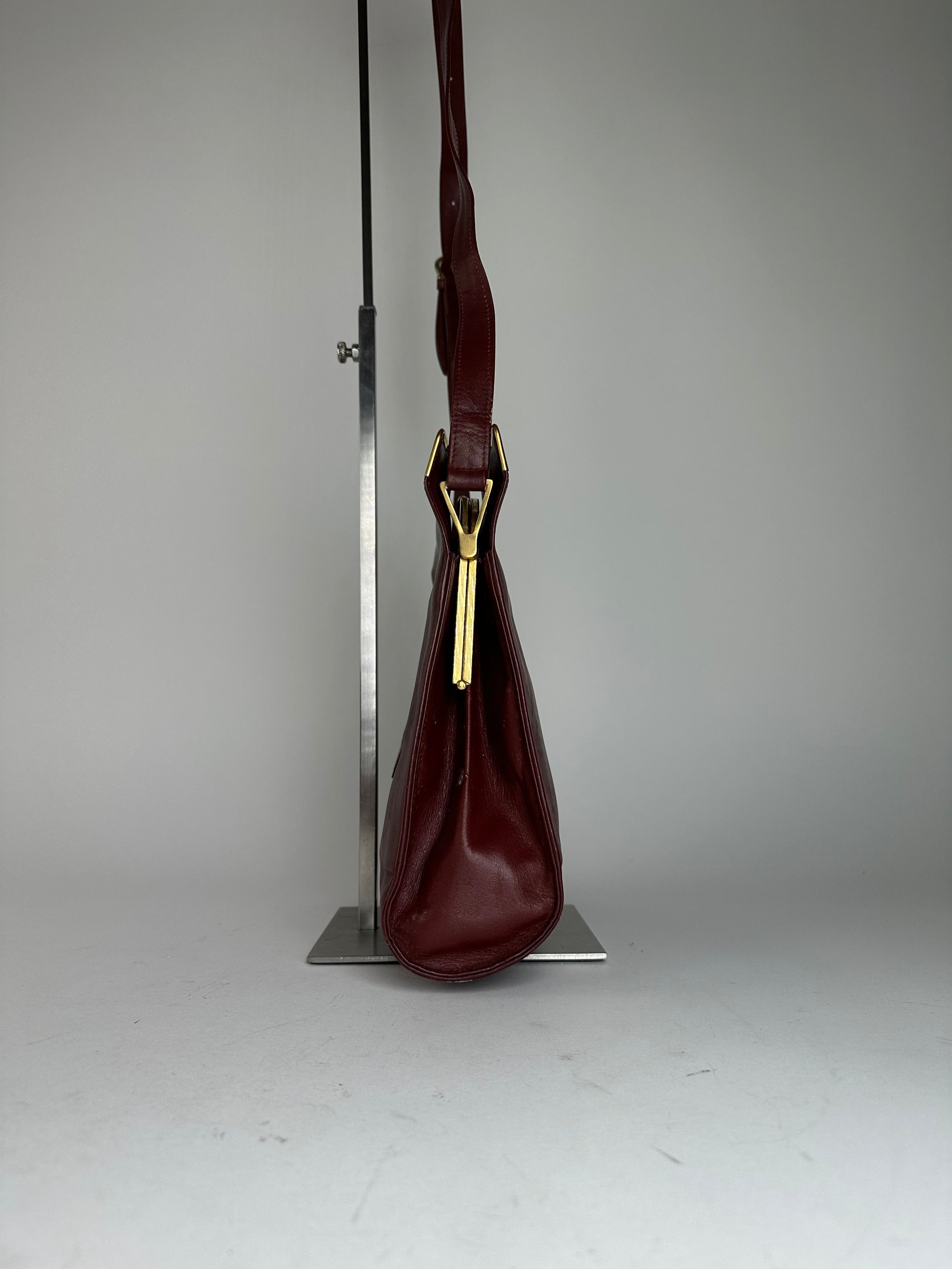 Cartier Vintage Must de Shoulder Bag Leather Bordeaux Size ONE SIZE - 4 Thumbnail
