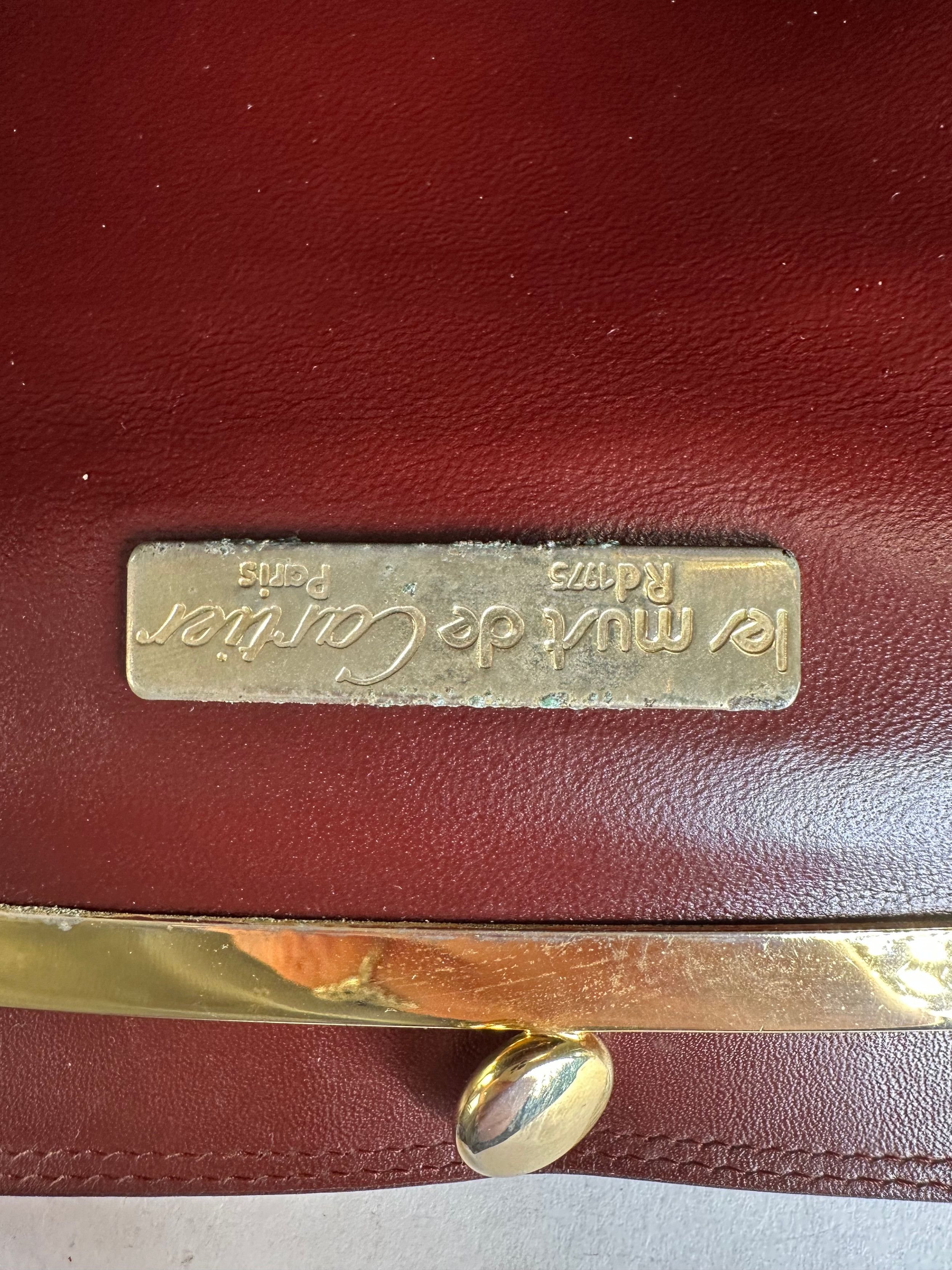 Cartier Vintage Must de Shoulder Bag Leather Bordeaux Size ONE SIZE - 5 Thumbnail