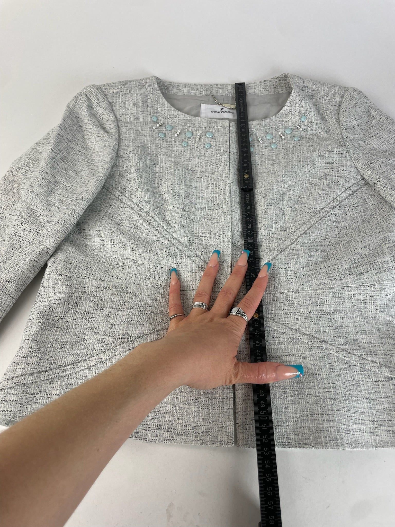 Courreges Vintage Tweed Jacket Light Size M / US 6-8 / IT 42-44 - 12 Thumbnail