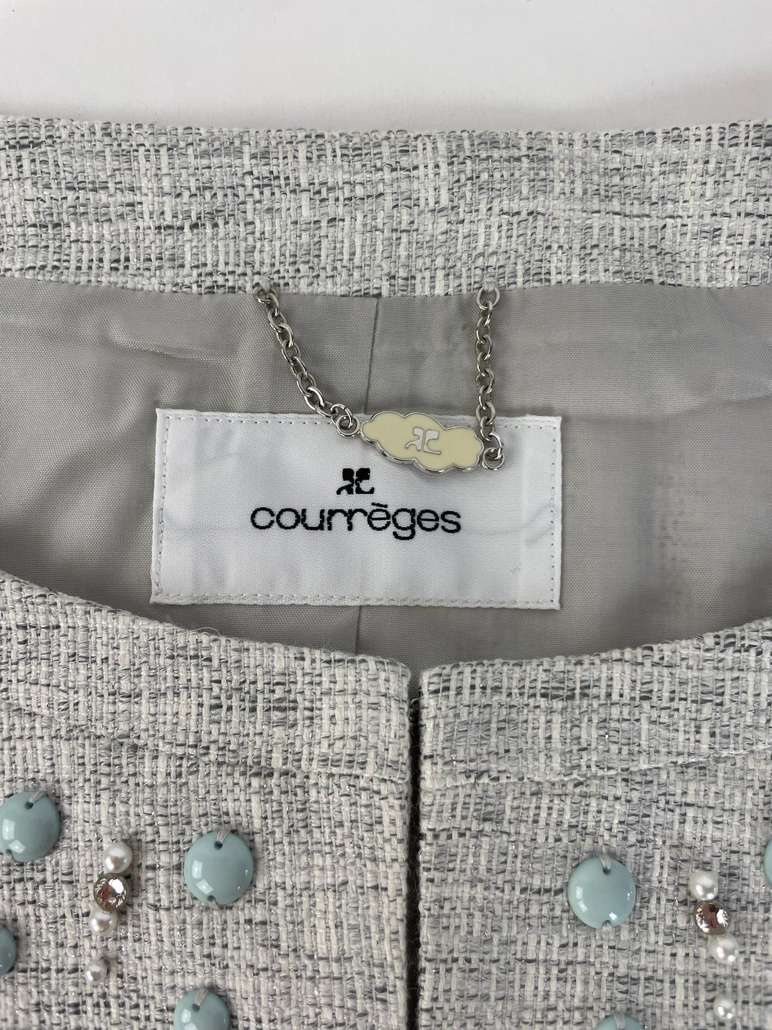 Courreges Vintage Tweed Jacket Light Size M / US 6-8 / IT 42-44 - 4 Thumbnail