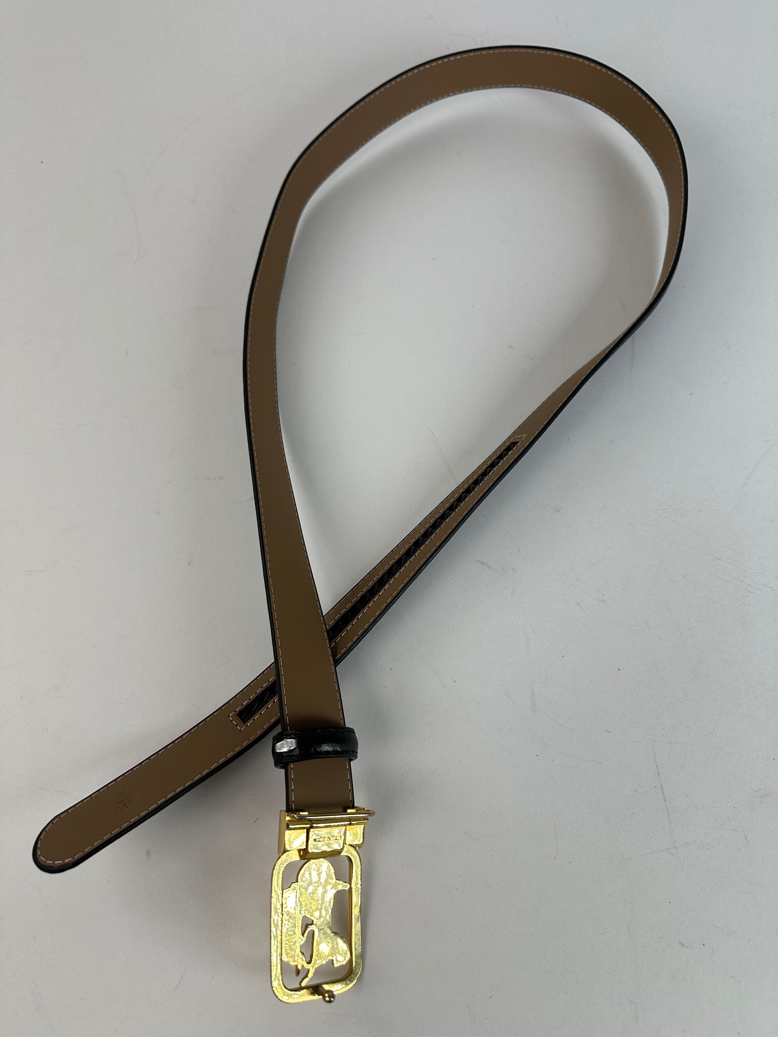 Celine Vintage Leather Belt Black 107.5 cm Size ONE SIZE - 4 Thumbnail