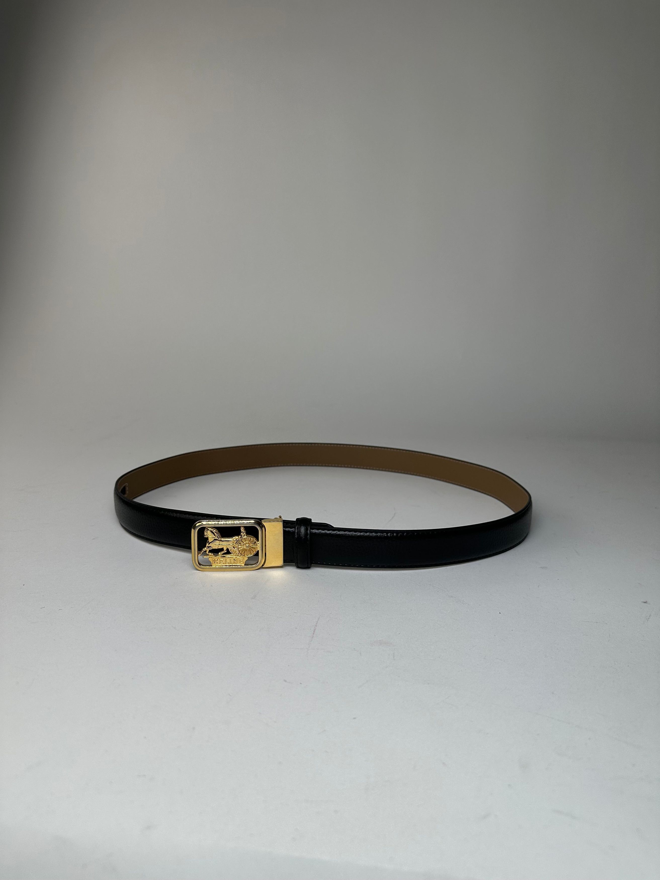 Celine Vintage Leather Belt Black 107.5 cm Size ONE SIZE - 9 Thumbnail