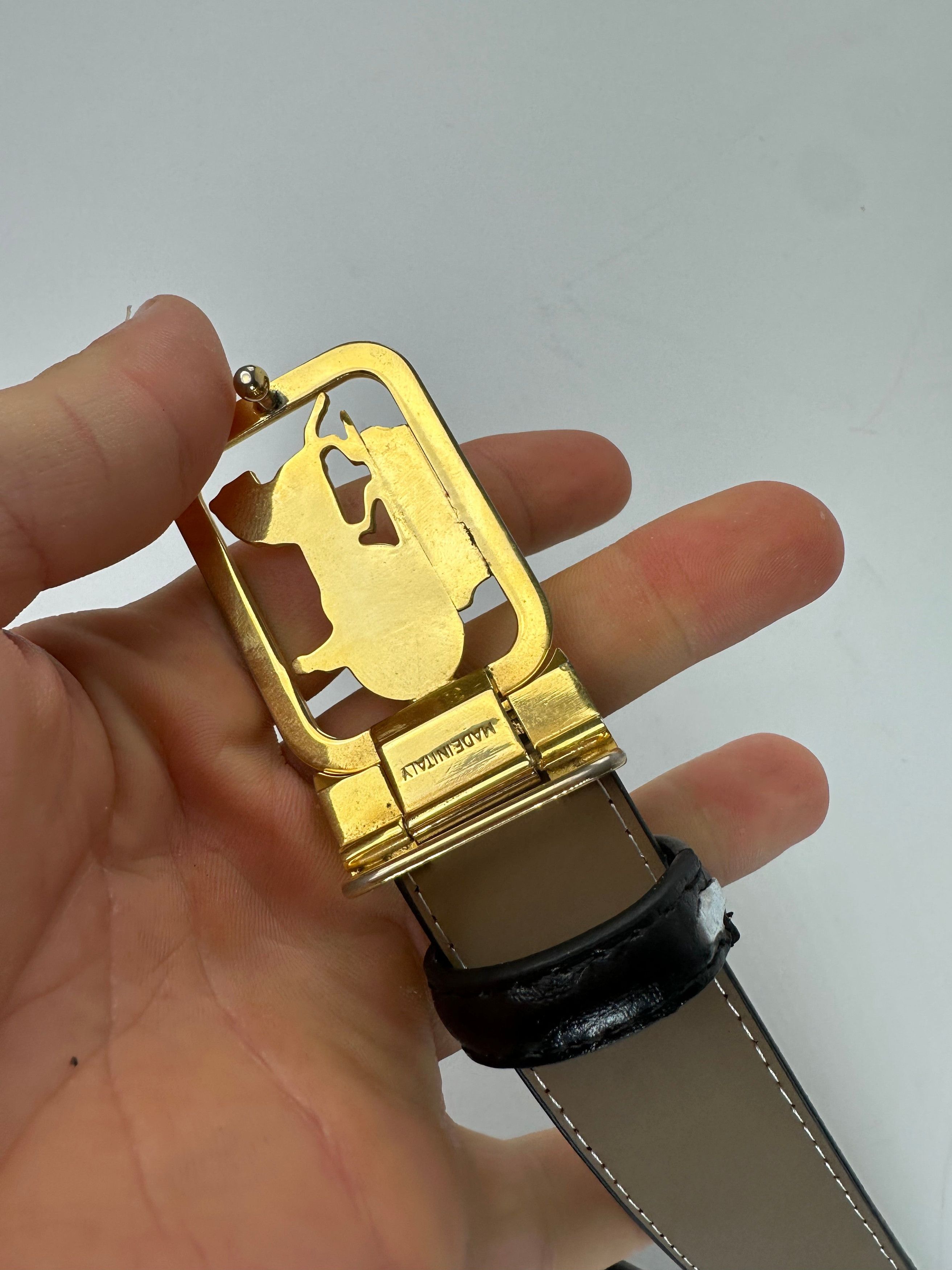 Celine Vintage Leather Belt Black 107.5 cm Size ONE SIZE - 3 Thumbnail