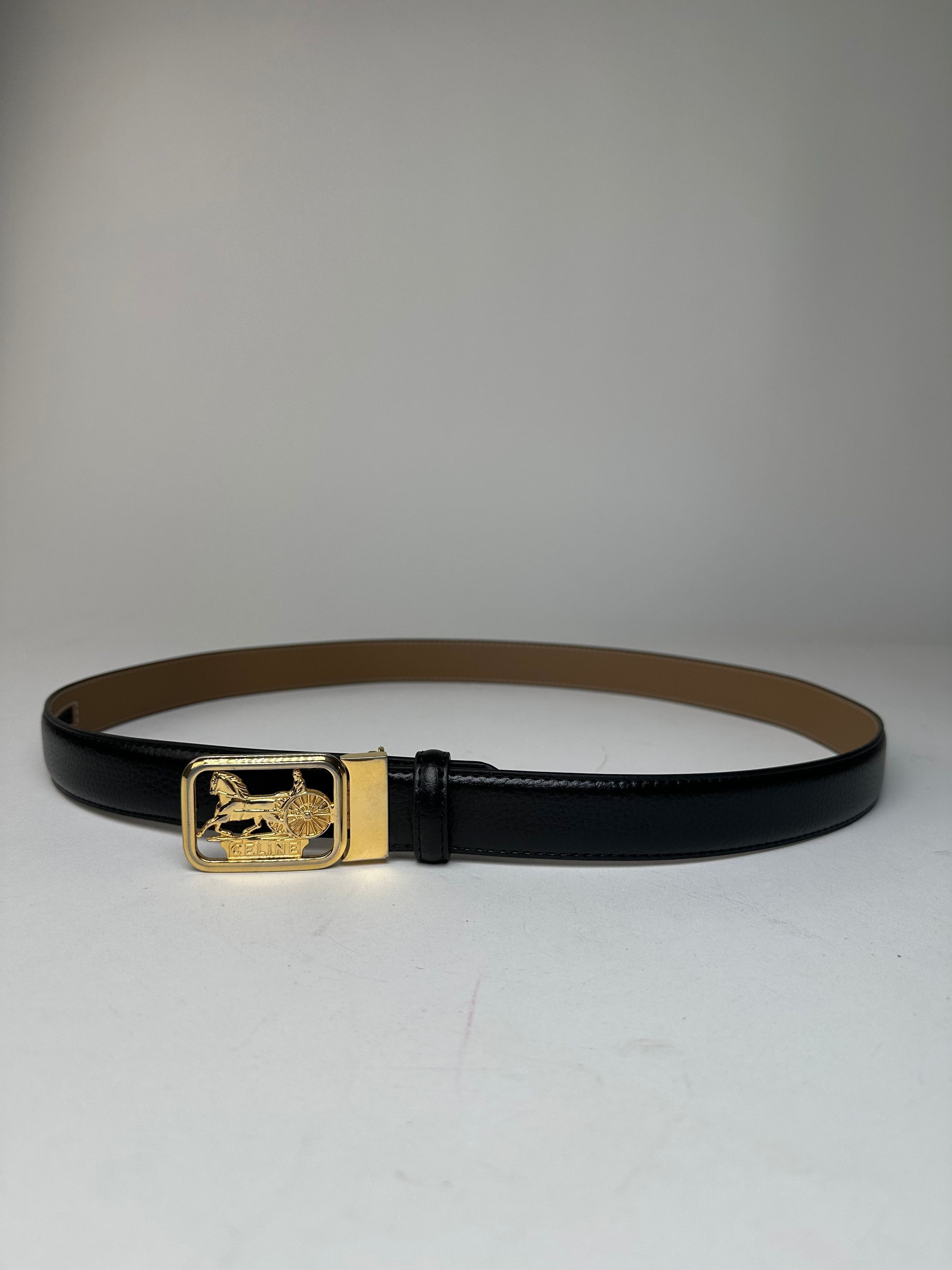 Celine Vintage Leather Belt Black 107.5 cm Size ONE SIZE - 5 Thumbnail