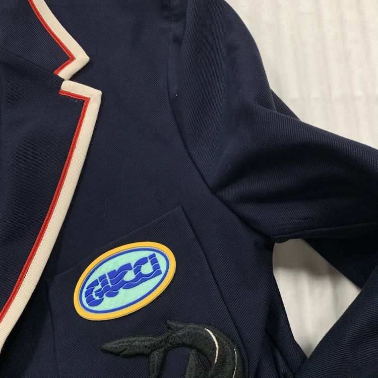 Gucci Gucci Shark Patch Logo Blazer Navy Size 48 Size 38R - 8 Thumbnail