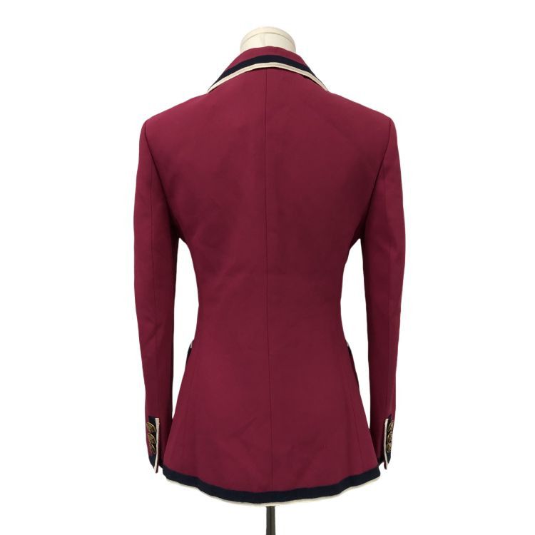 Gucci Gucci Burgundy Trimmed Blazer Size 40 Size S / US 4 / IT 40 - 2 Thumbnail