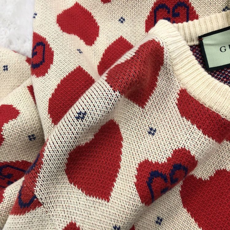 Gucci Gucci Heart GG Knit Sweater Size XXL Size US XXL / EU 58 / 5 - 6 Thumbnail