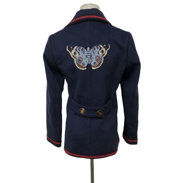 Gucci Gucci Butterfly Embroidery Wool Peacoat Size 38 Size XS / US 0-2 / IT 36-38 - 2 Thumbnail