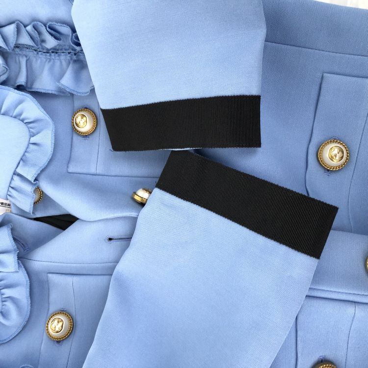 Gucci Gucci Blue Ruffle Trim Jacket Size 40 Size S / US 4 / IT 40 - 8 Thumbnail